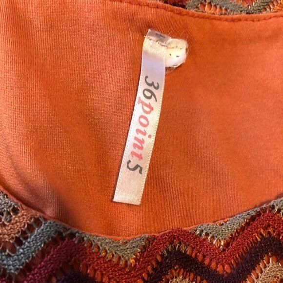 36point5 women's rust chevron knit fit and flair sleeveless lined Dress small‎ - Picture 10 of 10